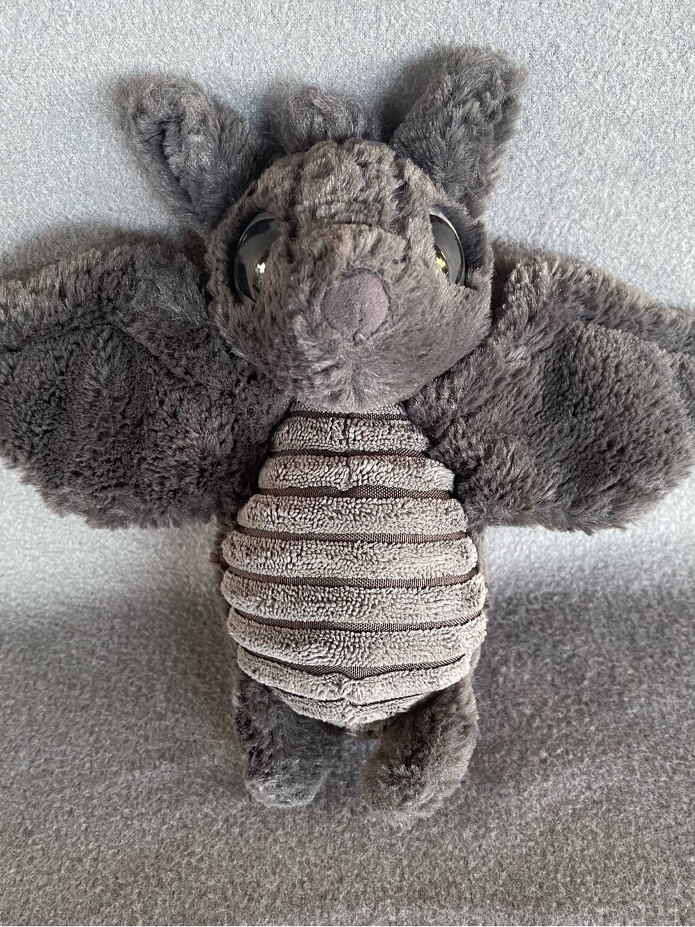 Jellycat Very Rare Retired Frizzles Bat Genuine Cute Large Eyes Furry Plush HTF